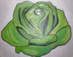 Green Crystal Rose Detail